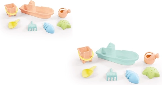 Dolu pastel beach set with boat