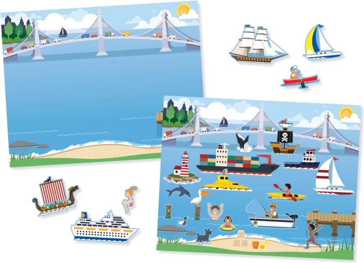 Stickerblok voertuigen – set herbruikbare stickers en scènes MELISSA & DOUG