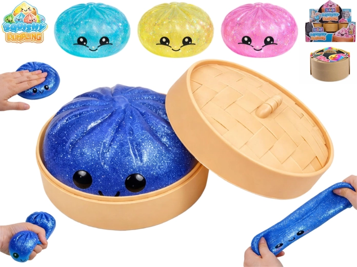 Squishy dumpling anti-stress toy sugar 9 cm (mixed colors)