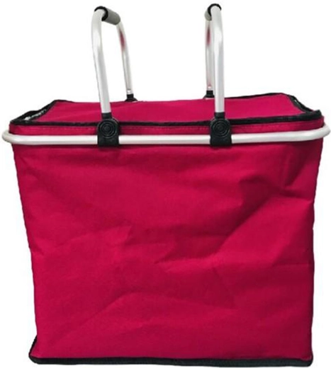 Foldable thermal shopping basket, red, 47 × 26 × 39 cm