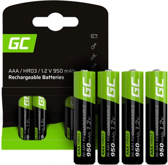 Wiederaufladbare AAA-Batterien GREEN CELL 950 mAh (4 Stk.)