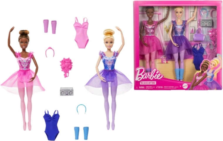 Barbie set met twee ballerina-poppen met accessoires