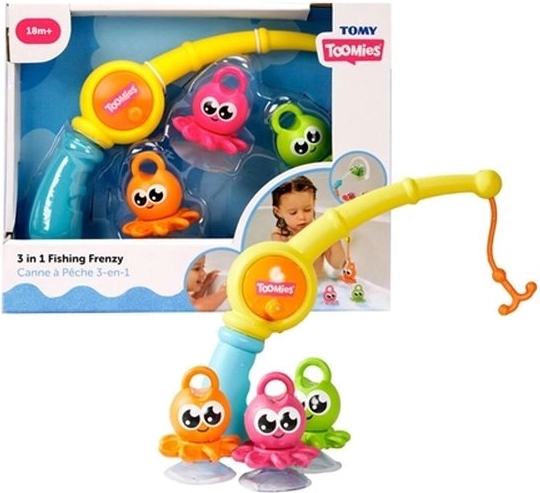 Tomy Toomies canne à pêche aux pieuvres pour le bain 3 en 1
