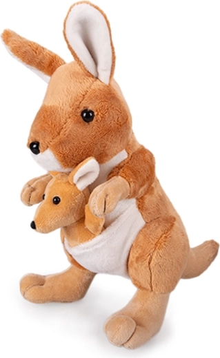 Plush kangaroo with joey 29 cm