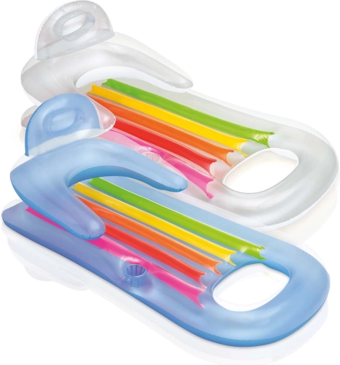 Matelas et fauteuil gonflables 2‑en‑1 pour l’eau INTEX King Cool 160 × 85 cm bleu