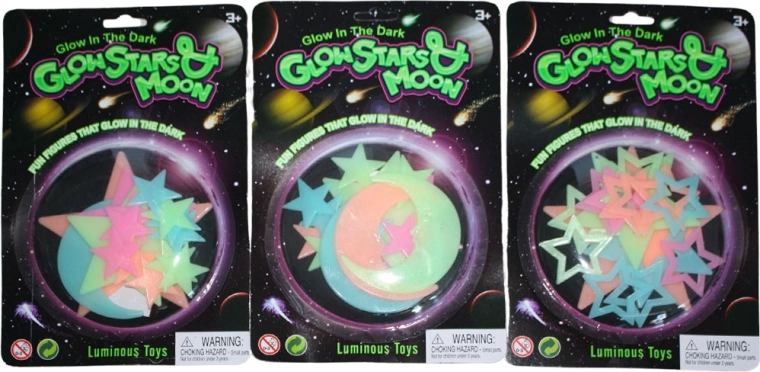 Décoration plastique lumineuse lune et étoiles color