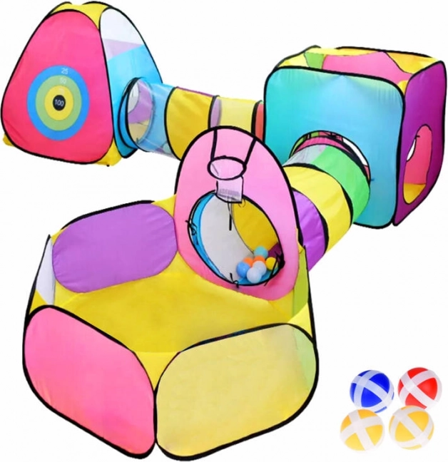 Mega entertainmentcentrum 5-in-1 – opvouwbare kindertenten met tunnels en speelelementen