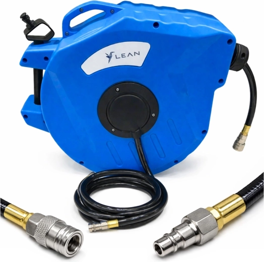 Automatic retractable pneumatic hose reel 20 m, 8×12 mm, 24 bar