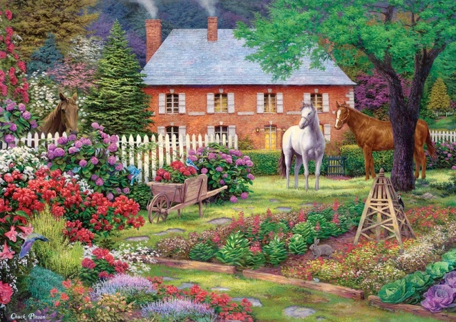 Garden with Horses Puzzle 1500 pieces