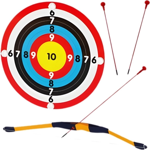 Masterkidz children's archery set with target and suction-cup arrows for STEM board