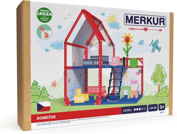 Merkur metal dollhouse, 345 pieces (39 × 34 × 25 cm)