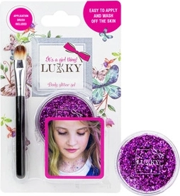Lukky Sparkling Body Gel with Brush in Purple