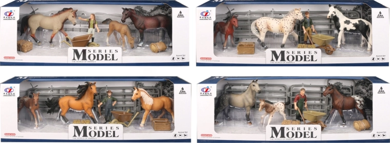 Farm Animals – Horse and Foal Set with Feeding Accessories