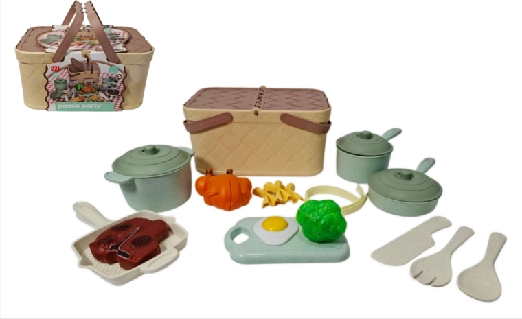 Set de pique-nique pour enfants dans un panier, 48 pièces