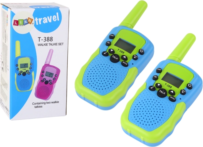 Shortwave walkie-talkie blue-green with 3 km range for children