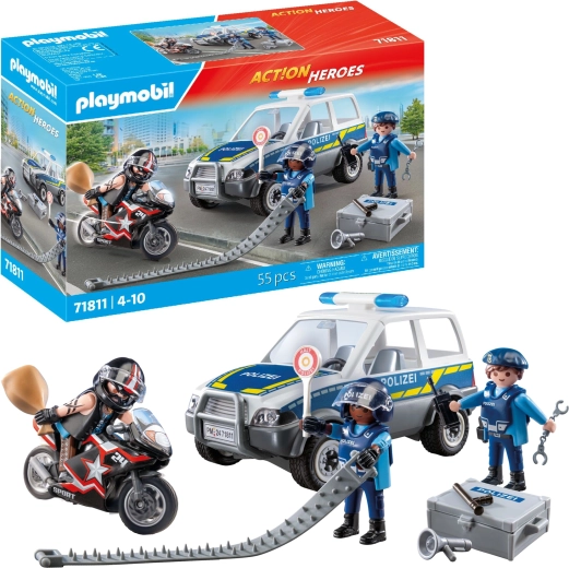 Playmobil City Heroes police chase – car, motorcycle and figures