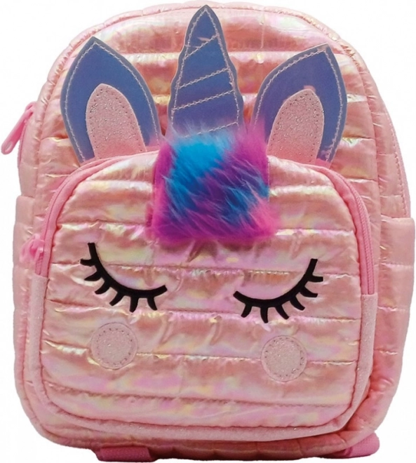 Puffy Unicorn Backpack pink