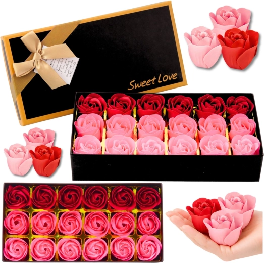 Gift flower box with fragrant roses, pink and red – 18 pcs