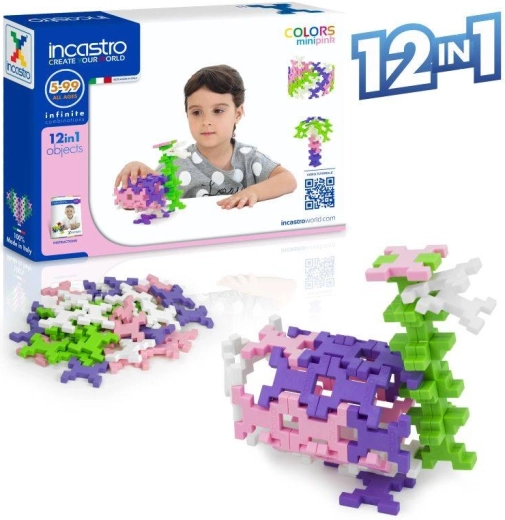 Konstruktionsspiel INCASTRO Colors Mini Pink – pastellfarbenes Kreativ-Set 40 Stk.