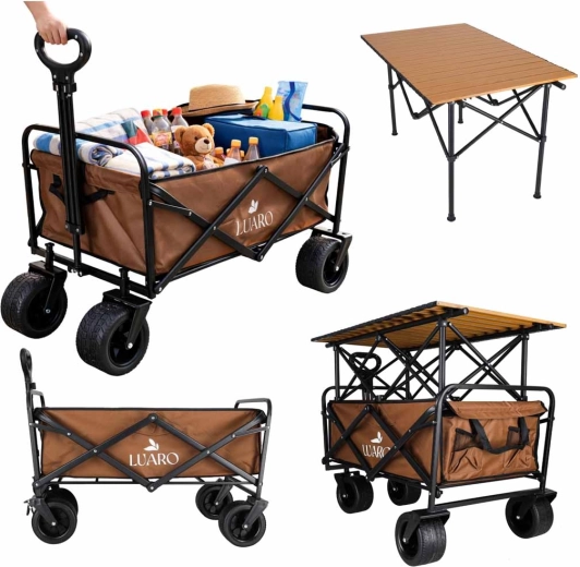 Opvouwbare transportwagen LUARO 2-in-1 met tafeltje