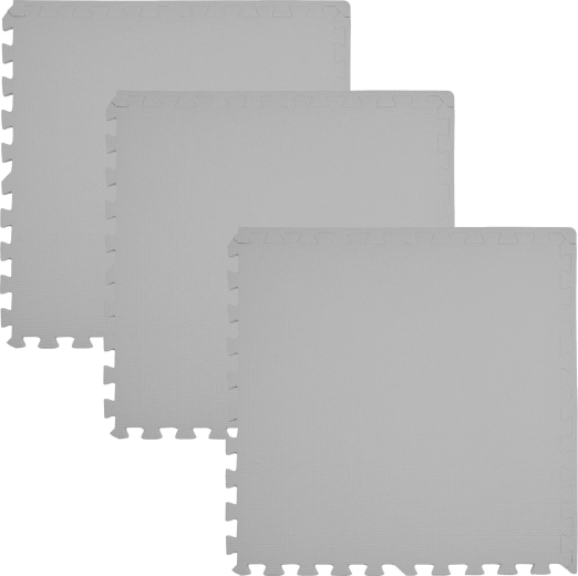 HUMBI Foam Mat 180×60 cm – waterproof puzzle, 3 pcs, light grey