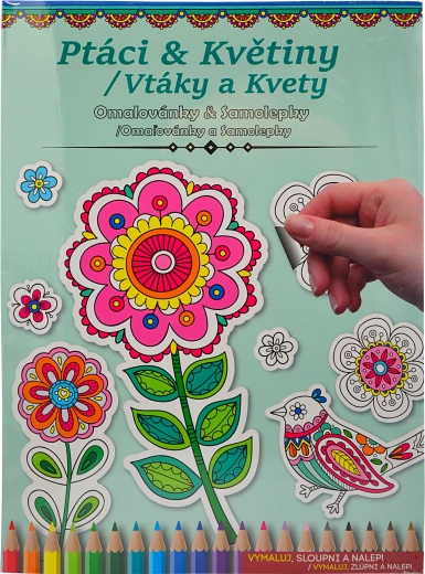 Kleurplaten en stickers – vogels en bloemen