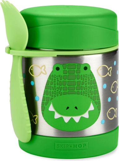 Skip Hop Zoo insulated food jar with spork Crocodile 325 ml