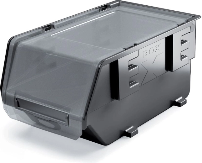 Plastic lockable storage box 3.6 l, black, 237 × 159 × 118 mm