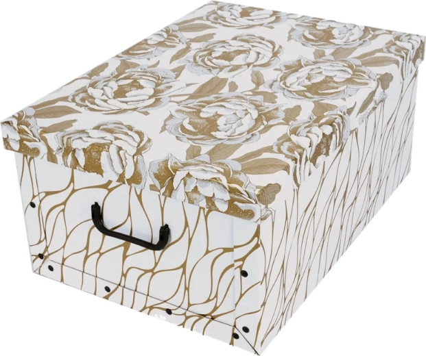 Kartonausbewahrungsbox Maxi Goldene Pfingstrosen