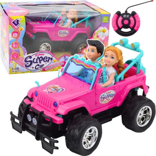 Pink RC Off-Road Car with Dolls 1:16
