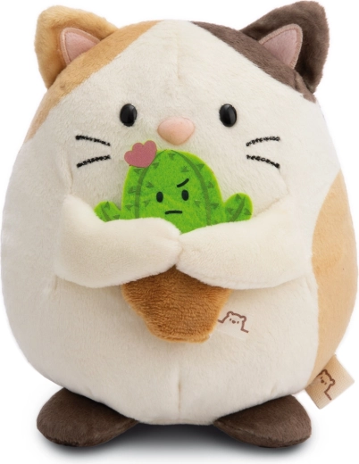 NICI MyMochi chat en peluche Angy avec cactus, 16 cm, coffret cadeau