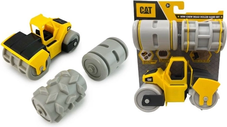 CAT road roller with interchangeable barrels