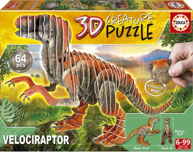 Educa 3D puzzle velociraptor 64 pieces