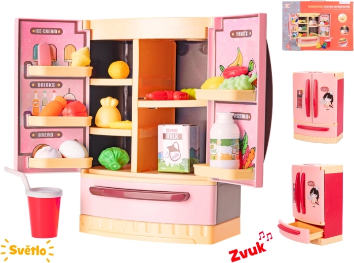 Kinderkühlschrank mit Licht und Sound, rot, 26 × 18 × 12 cm