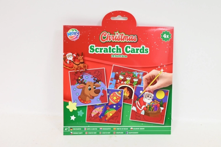 CCG images à gratter de Noël – 4 pièces 19 × 19 cm avec stylet