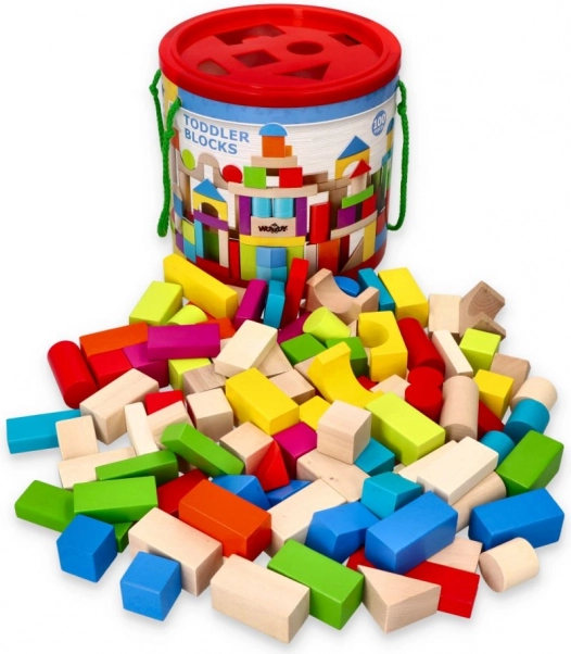 Blocs en bois colorés 100 pcs