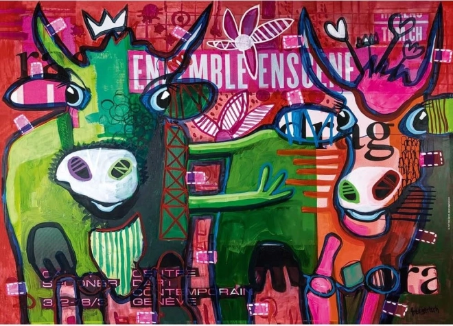 Puzzle HEYE Striped Cows 1000 pieces