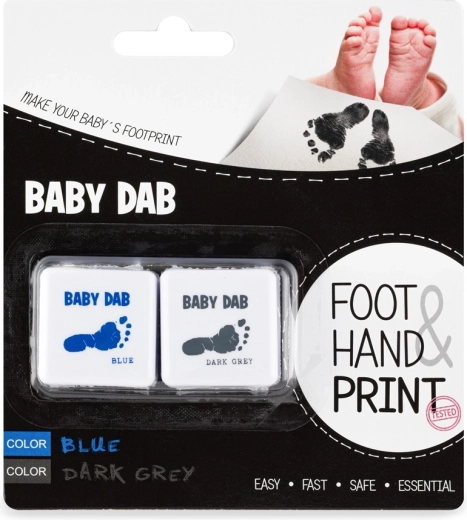 Baby Dab set of ink pads for baby prints, blue and gray (2 pcs)