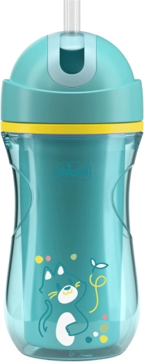 Chicco sports thermal cup with straw, 266 ml, teal, 14m+