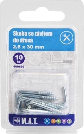 Skroef met draad voor hout 30 × 2,6 mm, verzinkt, 10 st.