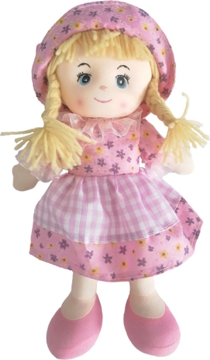 Rag Doll 30 cm in Light Pink Dress with Cap