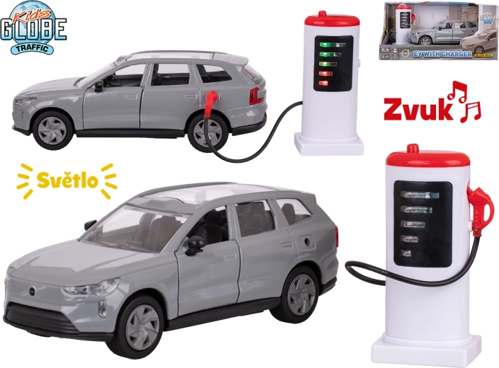 Kids Globe Traffic VOLVO EX90 Metallmodell SUV mit Licht und Sound 13,5 cm