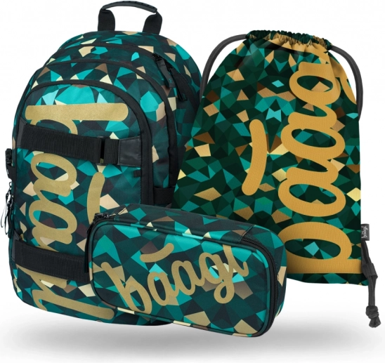 BAAGL Skate Polygon Set: backpack, pencil case, and drawstring bag
