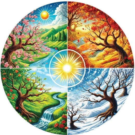 Round Puzzle Wheel of the Four Seasons 570 Pieces