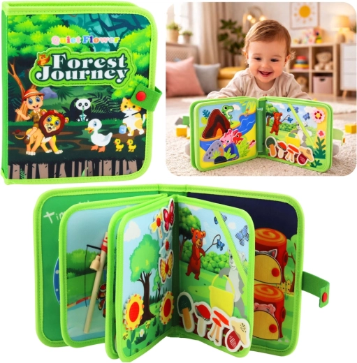 Sensory Felt Book – Wild Animals 3D, Educational Activity Book for Children