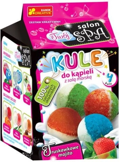 Strawberry fruit balls with mojito flavor