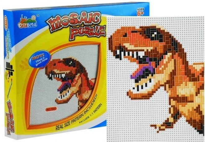 Large Mosaic with Dinosaur Colored Pegs