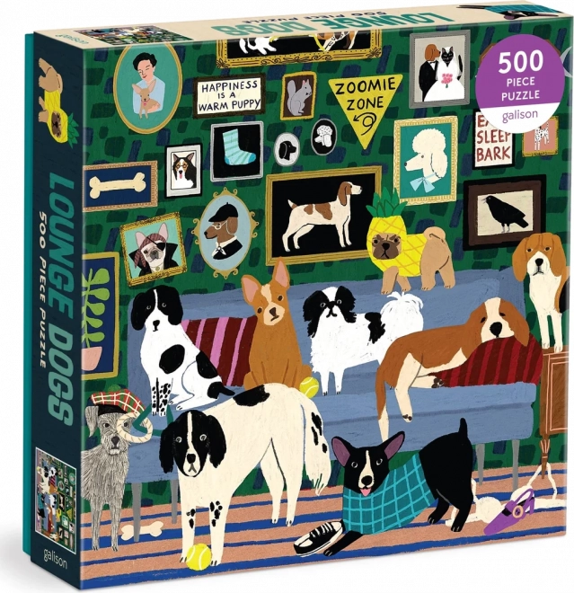 Square Puzzle Dogs in the Lounge 500 Pieces