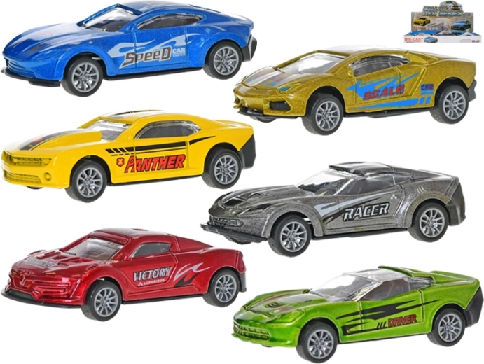 Voiture de sport en métal avec retour en arrière 8 cm