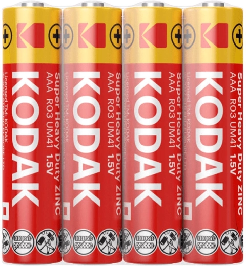 Kodak Heavy Duty AAA Mikro-Knopfzellenbatterie 1,5 V – Packung mit 4 Stück